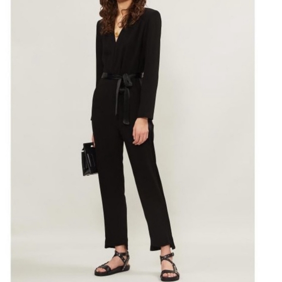 Maje Pants - Maje Pankok Black Tie Waist Step Hem jumpsuit